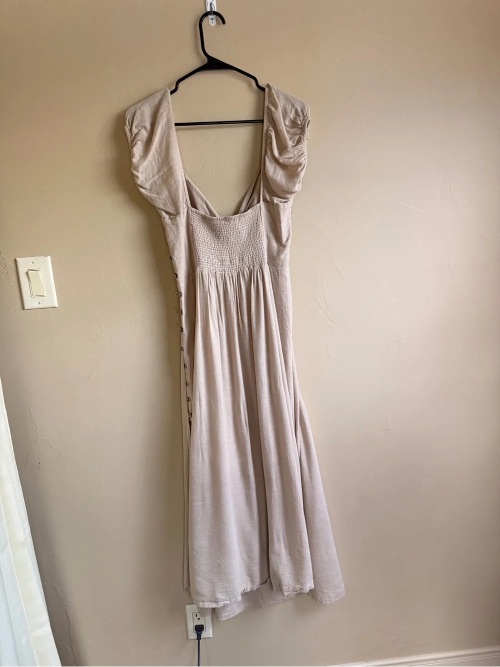 Free People Beige Backless Tie-Back Midi Dress - Picture 4 of 4